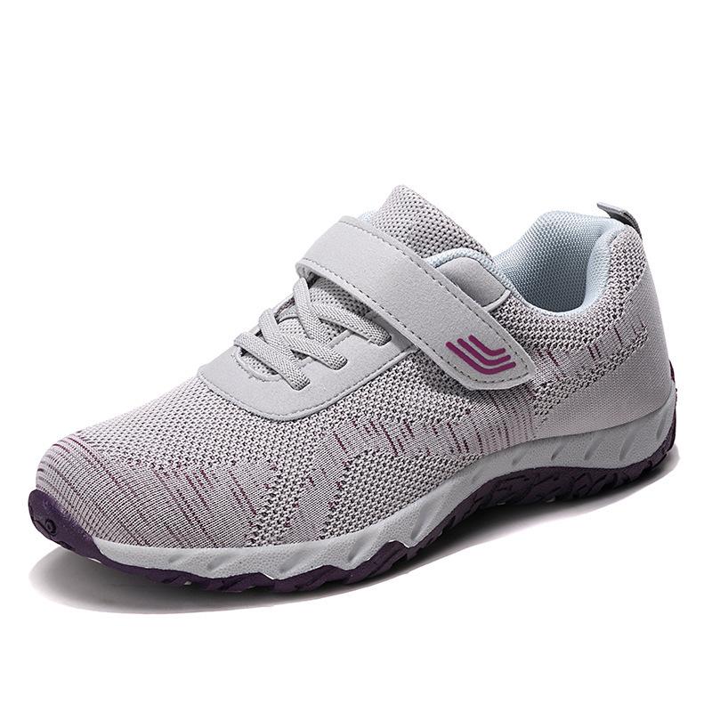 Women's Striped Breathable Mesh Sneakers - Anti-Slip, Four Seasons Casual Sports Shoes for Home, Travel, and Hiking