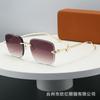 New designer snake glasses legs personalized retro frameless sunglasses women's gradual change of color fashion trend sunglasses