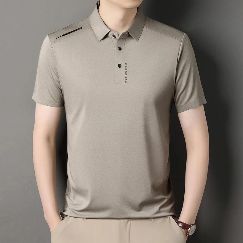 New Men's Casual Fashion Printed Short Sleeve Polo Shirt Anti Wrinkle Breathable Comfortable Summer Versatile T-shirt