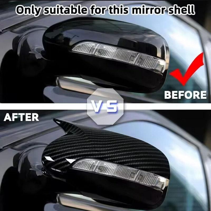 For Mercedes Benz E-Class W211 2006 2007 2008 Car Rearview Side Mirror Cover Wing Cap Exterior Door Housing Shell Trim ABS