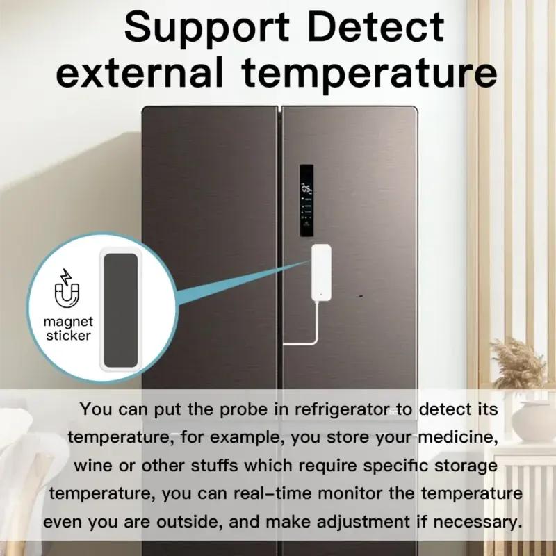 Tuya Zigbee WiFi Temperature Humidity Sensor With External Probe Sensor for Smart Home Work with Yandex SmartLife Alexa