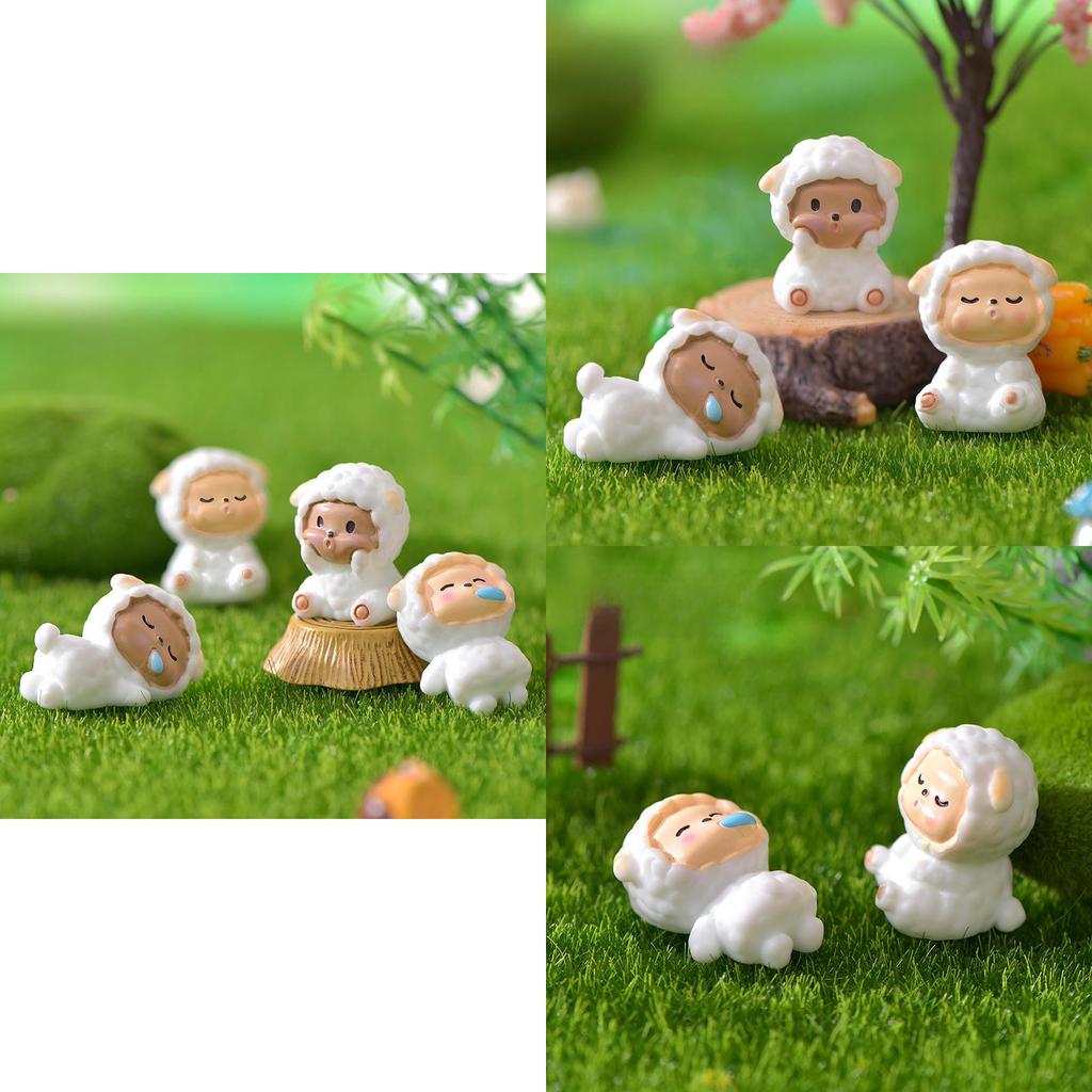Charming Miniature Lamb Resin Craft Perfect For Fairy Garden Dcor