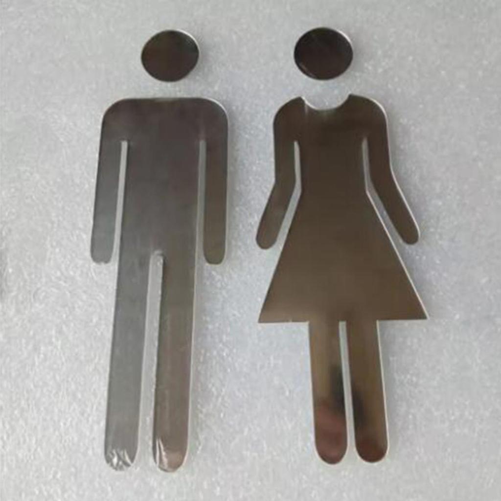 Black Gold Silver Color Toilet Sign Acrylic Wash Room Door Wall Label Sticker WC Holder Signage Board Home Bathroom Decor Male Female Restroom Signage