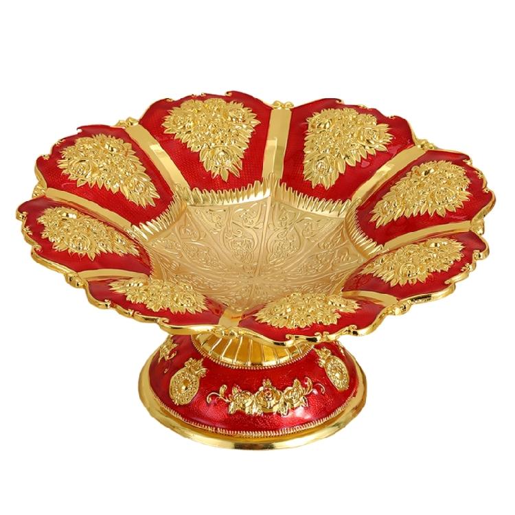 

Exquisited Retro Themed Serving Plate European Pattern Tray For Entertaining Guests And Enhancing Table Setting золотистый/красный
