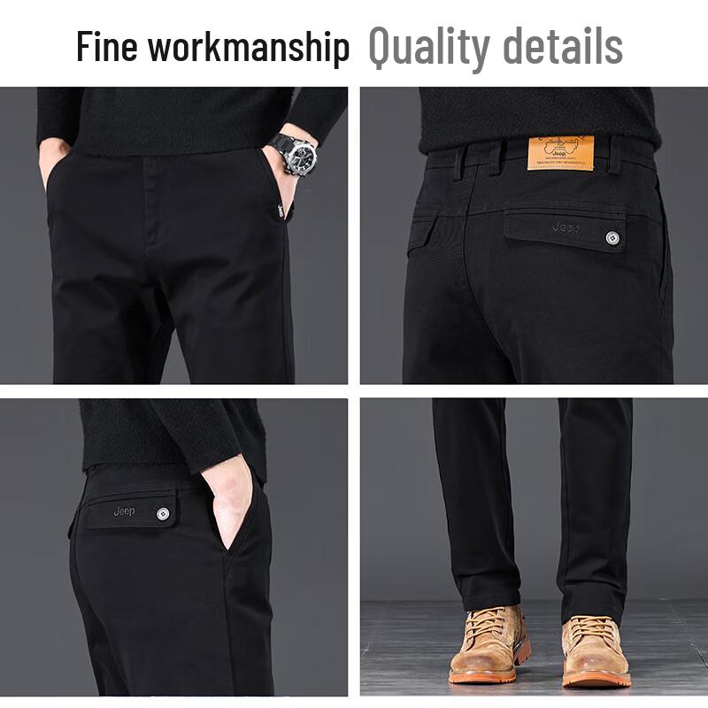 Jeep Men's Straight-Leg Casual Business Trousers