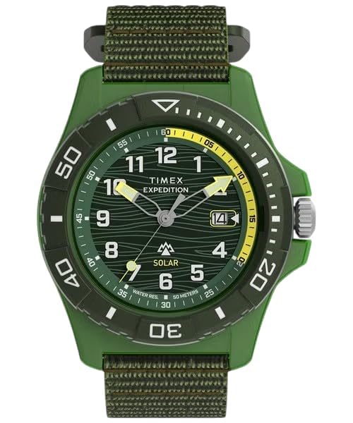 TIMEX Expedition Freedive Solar 50m Water TW2Y61400 Watch, Analog, Resistant, Green, зелёный
