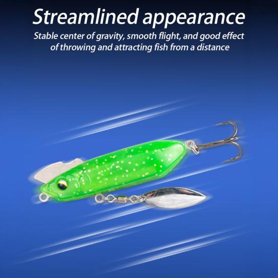 7.5CM/20G Sinking VIB Hard Lure with Spinner Blade Hook Long Casting Sequin Fishing Bait Saltwater Freshwater Bass Pike Fishing