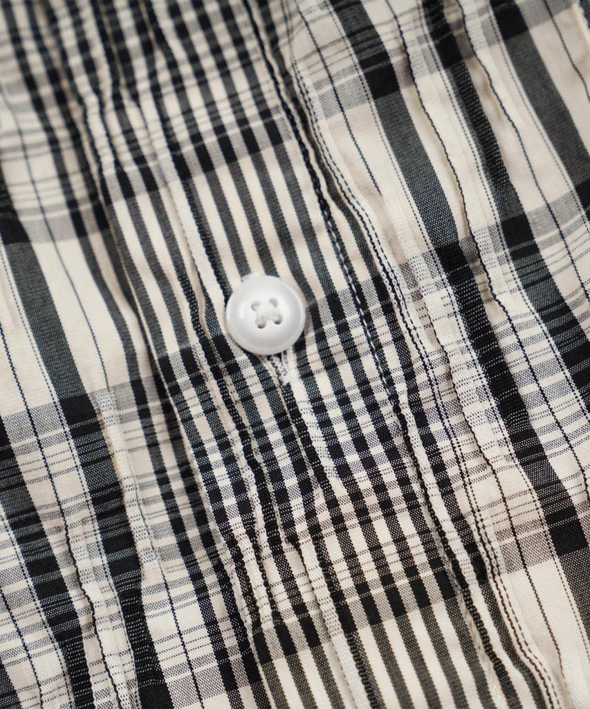 FRIZMWORKS Gathered Check Shirt _ Black