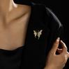Classic Women Elegant Butterfly Crystal Pearl Brooches Badges Vintage Party Wedding Pins Corsage for Lady