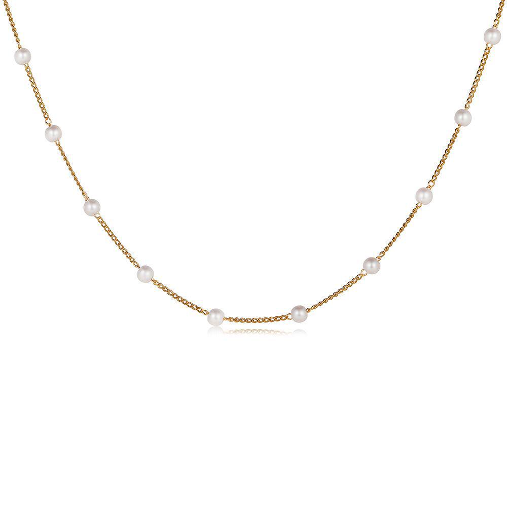 Classic Pearl Clavicle Necklace - Simple Choker Chain
