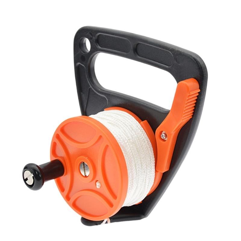 Diving Reel with Thumb Stoppers 46m/150ft Scubas Ratchets Dives Reel for Underwater Scubas Diving Snorkeling Enduring