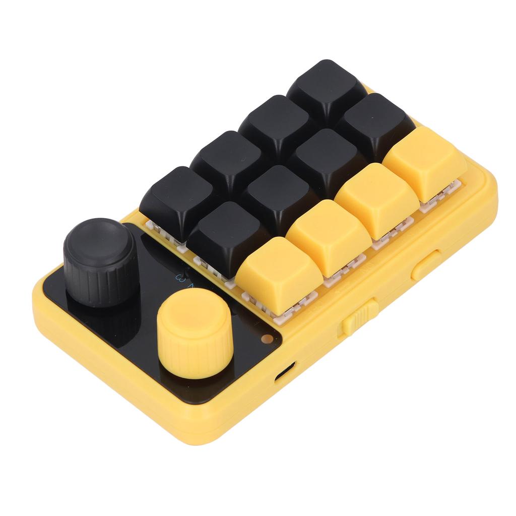 One Handed Programmable Mechanical Keyboard 12 Keys Dual Knob Red Switch RGB Programmable Keypad