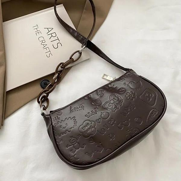 

Сумка с ручкой, женская сумка в стиле ретро, ​​сумки на плечо из искусственной кожи, винтажная сумка с верхней ручкой, женские маленькие подмышечные сумки, клатч коричневый