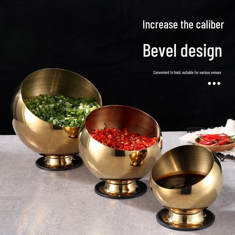 Korean-Style Stainless Steel Slanted Bowl for Hot Pot and Self-Service Seasoning