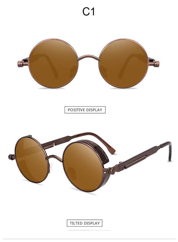 2024 Steampunk Style Round Sunglasses - Classic Retro for Men & Women, Trendy Internet Celebrity Fashion.