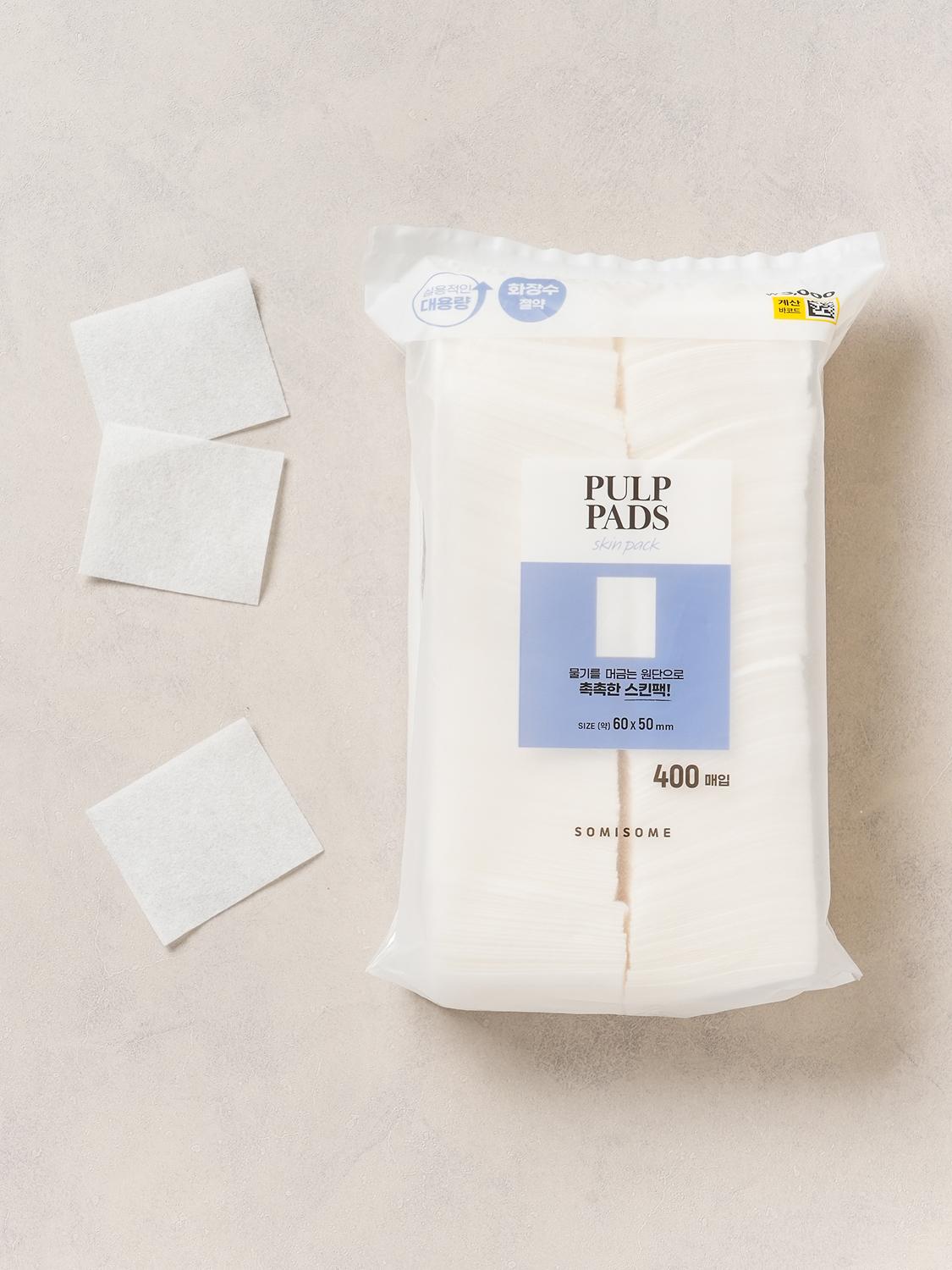 

Somysum Square Pulp Cotton Pads, 400 Sheets for Skincare 1ea