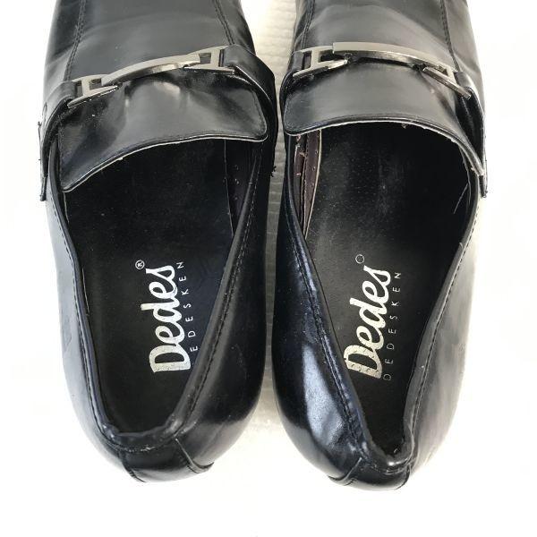 Dedes Leather Bit Moccasin Vamp Slip-On Loafer 25.5EEE Black Business Dress Shoes(USED)