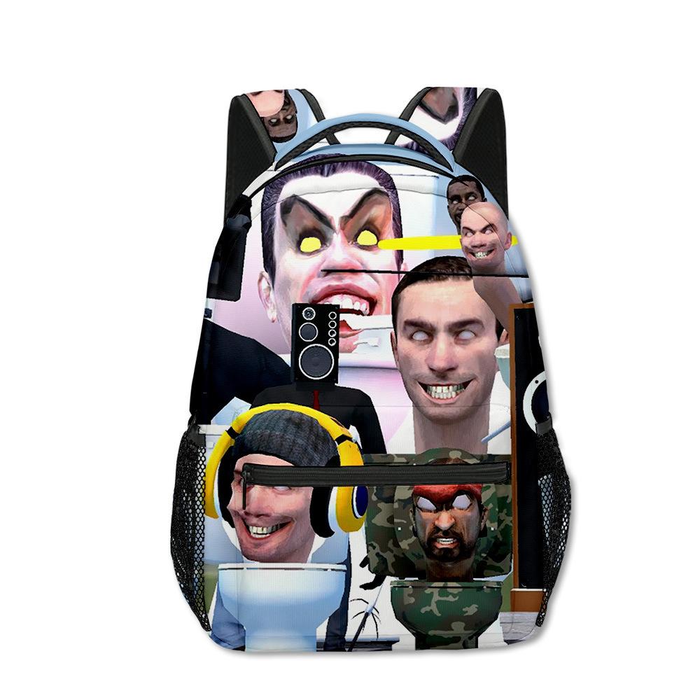 Popular Kpop Youthful School Bags Unisex Skibidi Toilet Travel Bags 3D Print Oxford Waterproof Notebook Shoulder Backpacks