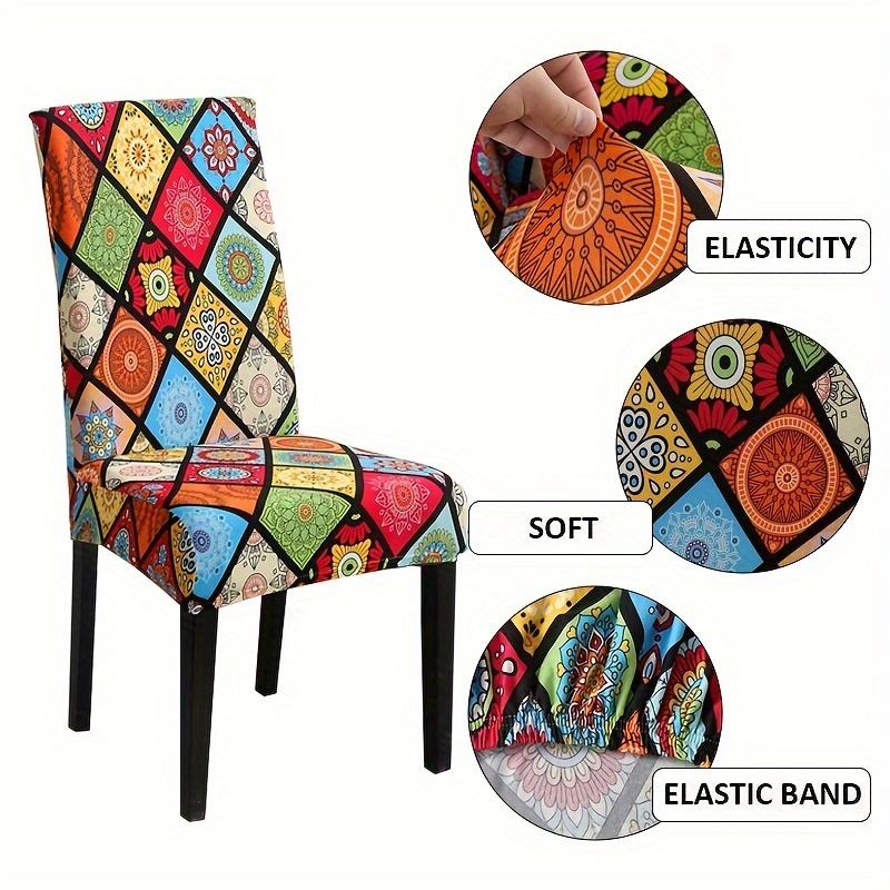 LANMOLIFEChair Cover Printed Dining Chair Covers Stretchable Washable Kitchen Chair Covers Suitable for Banquet Party Decoration
