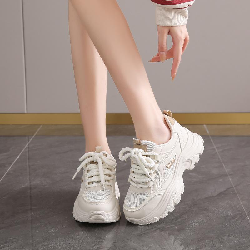 Dad shoes girl spring and autumn new student Korean version ins trendy platform single shoes sports casual simple fashion shoes 2025