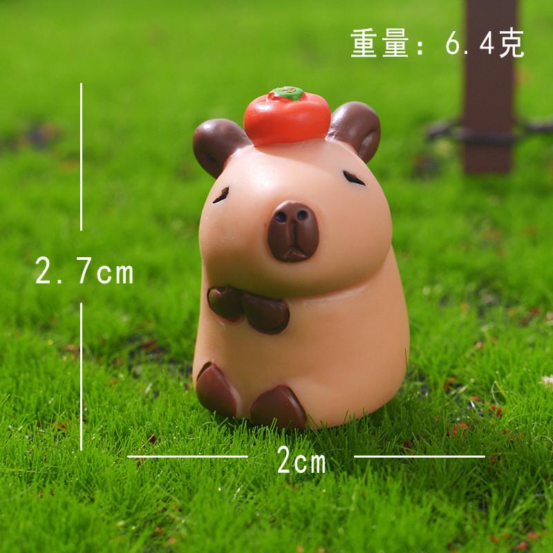 7Pcs/set Cartoon Mini Capybara Animal Miniatures Diy Resin Mini Figures Fairy Garden Decoration Moss Terrarium Micro Landscape