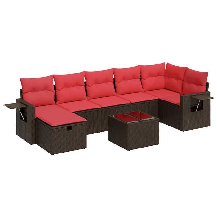 VidaXL Garden Lounge Set 8 Pcs with Brown Cushions Wicker 3325520