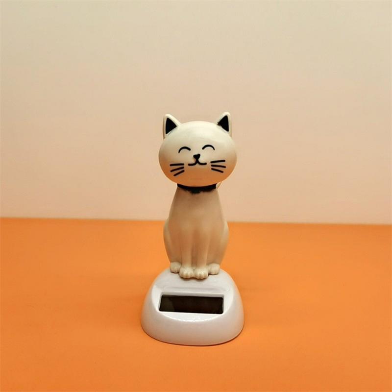 Solenergi Katt Ristehode Dukke Katt Risting Dashboard Interiørdekorasjon Biler Bil Ornament Dukketilbehør