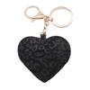 Portachiavi a forma di cuore con stampa leopardata decorativa, ciondolo da appendere alla borsa in pelle PU per progetti fai-da-te, personalizzazione della casa