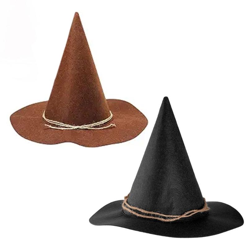 Retro Witch Hat Party Accessory Unique Black Wizard Hat Fashion Accessory