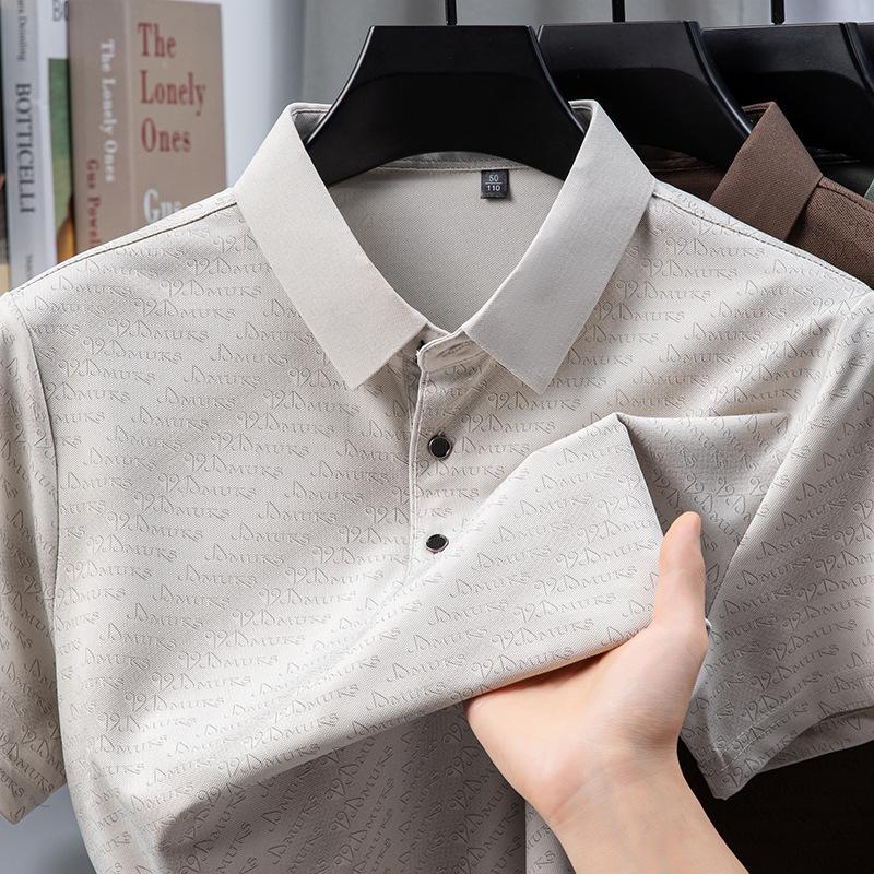 Men's Short Sleevet Summer Ice Lapel Collarpolo Casual Top