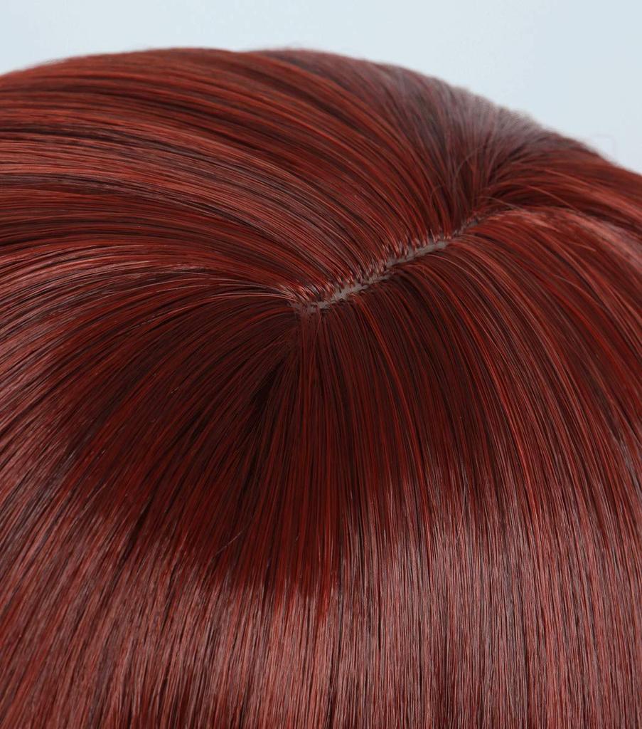 Linfairy Cosplay Wig, Heat Resistant, Costume Accessory, Dark Red