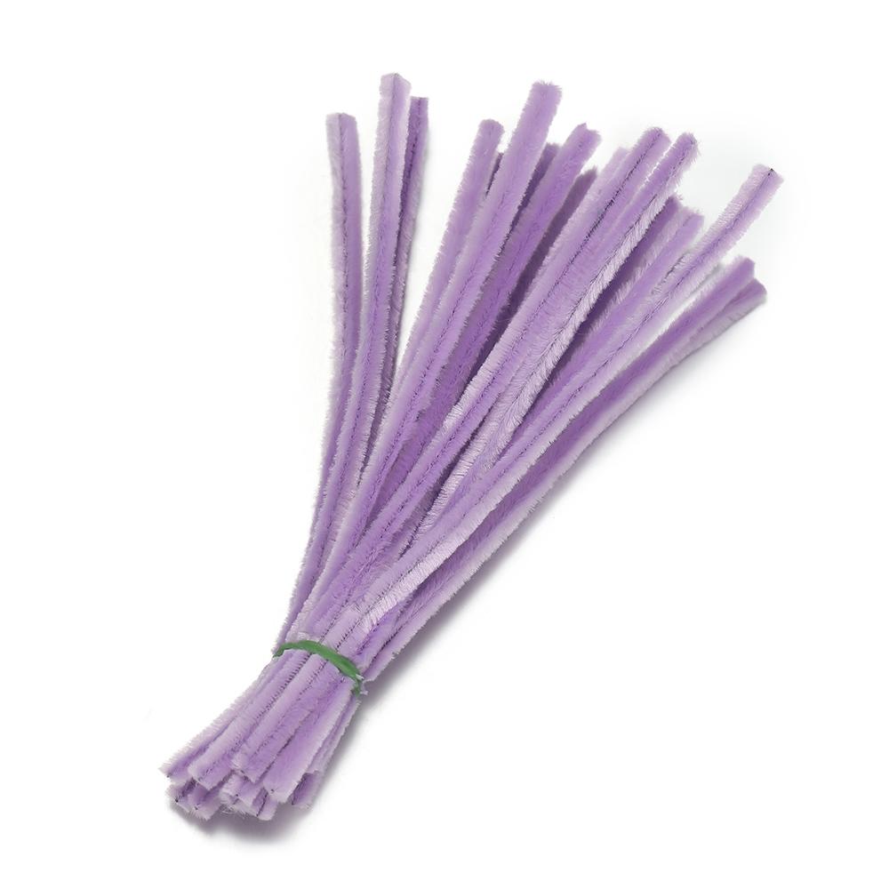 100Pcs 30cm Colorful Chenille Stem Twisted Rod Wool Root Fluffy Bar Iron Wire for DIY Handcraft Twisting Decor Jewelry Supplies