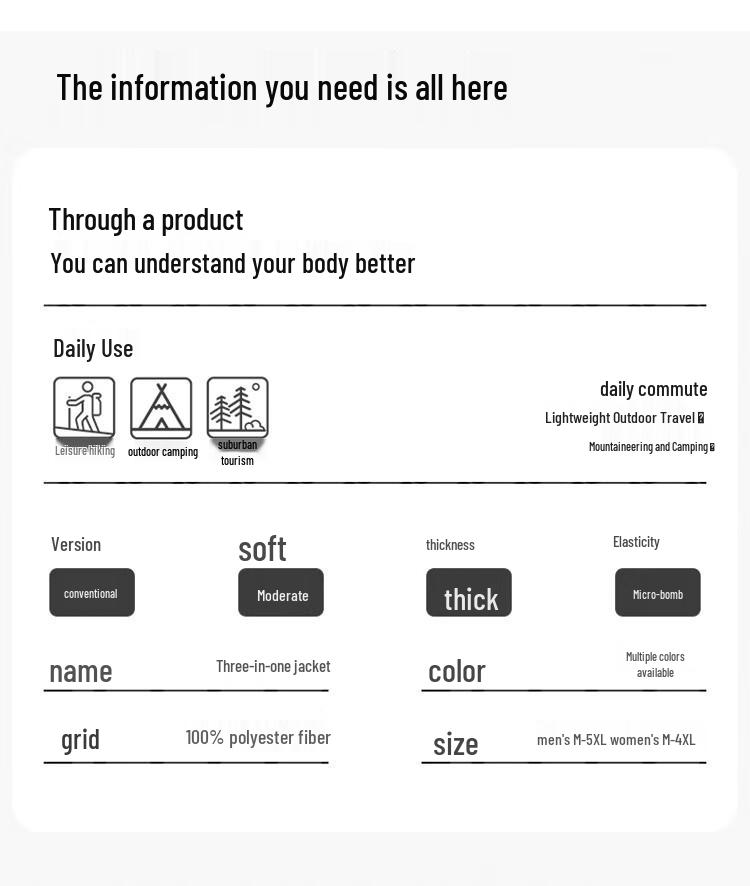 FIRS Men's 3-in-1 Outdoor Mountaineering Jacket