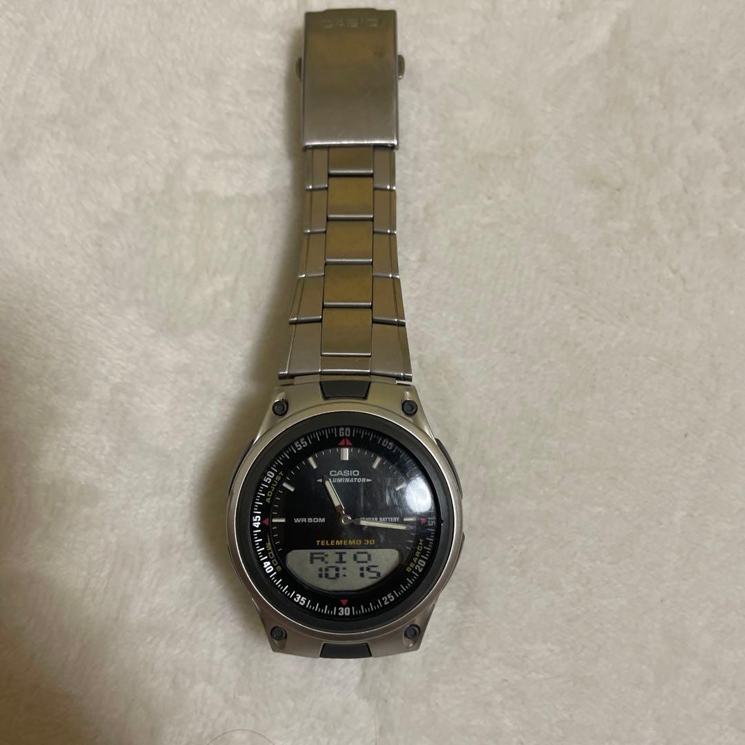 Used CASIO AW-80 TELEMEMO30 Ana-Digi Watch Cheap Casio