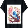 Delightful  Blue Bird and Cherry Blossom Nature T-Shirt
