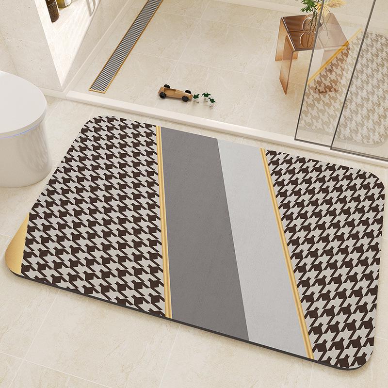 Geometric Diatom Mud Bathroom Mat - Dirt & Wear Resistant, Easy-to-Clean, In Stock