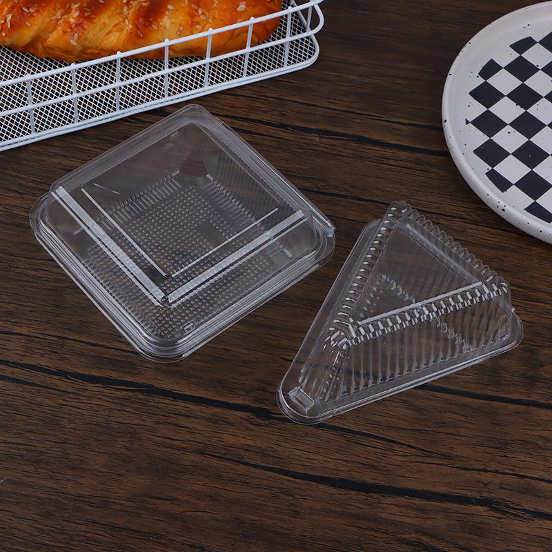 10Pcs Triangle Square Cheesecake Box Pie Holders Cake Boxes DIY Cupcake Slice Container For Bakery Party Wedding