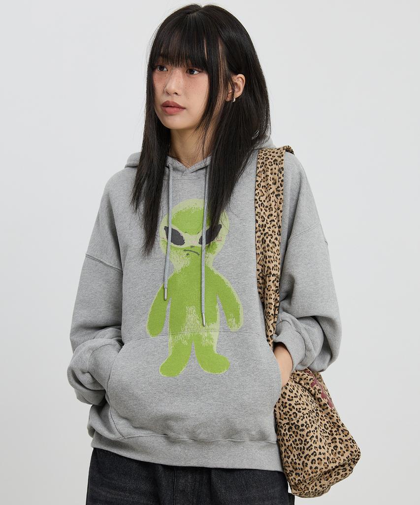 Alien Graphic Hoodie Grey
