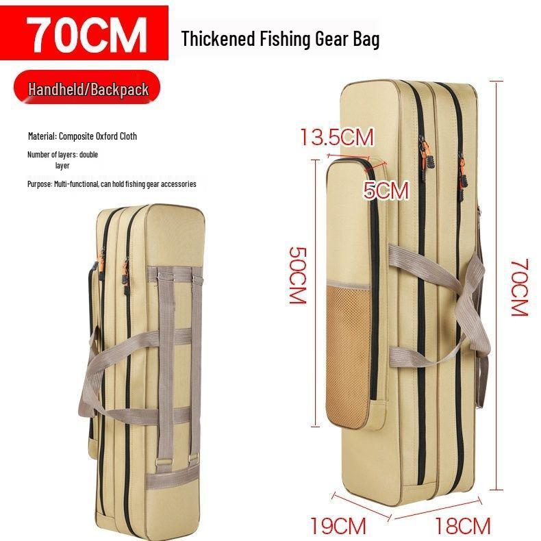 A1R Mini Multi-Layer Fishing Rod Bag - Canvas Gear Bag for Ice & Standard Fishing