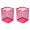 2 pcs Solid Structure Storage Bucket Square Shape Desktop Organizer Desk Container  Makeup Storage