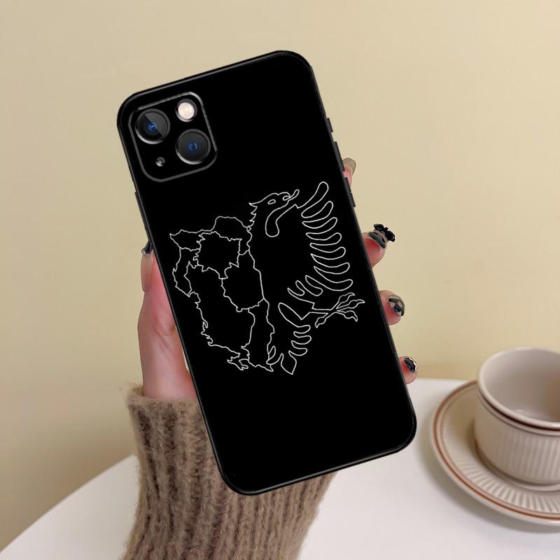 Albania Flag Phone Case For iPhone 16 Pro Max 14 13 12 11 15 17 Pro Max Mini Plus 16e 17 Air Cover Funda