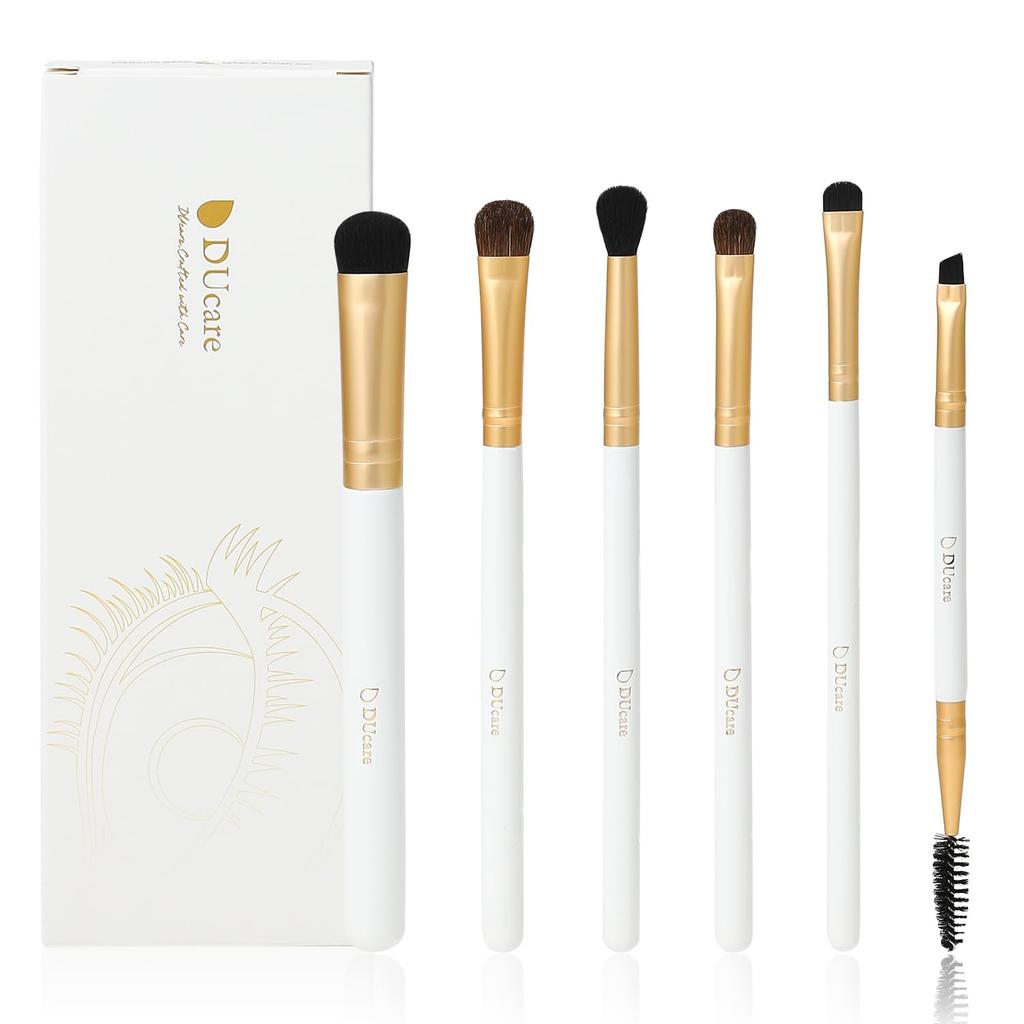 DUcare Eyeshadow Brush Set of Dedicated Eye Makeup Natural Makeup Brushes for a Captivating Eye White 0602 6, Brushes, Horsehair, Ultra-Soft,