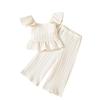 Girls' Bow Blouse Set - Doll Top & Solid Pants Outfit