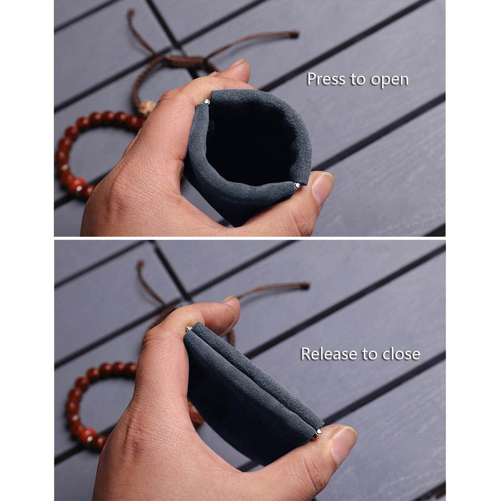 Versatile Jewelry Case Portable Storage Bag for Necklaces/Earrings/Rings Soft Flannelette Leather Jewellery Pouch