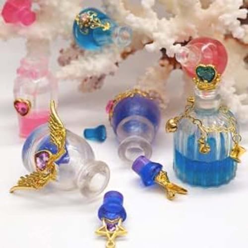 FUNSHOWCASE Perfume Bottle Silicone Mold, Container, Medicine Bottle, Small Bottle, Container, UV Resin, Epoxy Resin, Clay, Set of 6