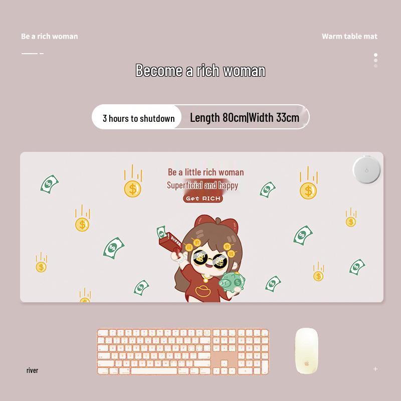 Extra Large Heated Mouse Pad - Winter Office Desktop Hand Warmer for Students and Computer Users