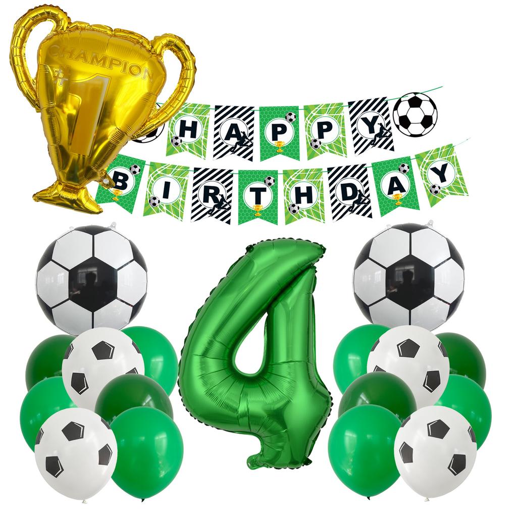 Neue Fußball Trophäe Aluminiumfolienballon Flaggen Set Geburtstagsballon Party Dekoration Sportthema