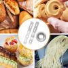 2 Pcs Cookie Press Attachment Stainless Steel with Connection Ring Cookie Maker Attachment Biscuit Mould for Size 5 Meat Grinder