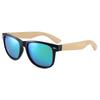 New Large Frame Bamboo Temple Polarized Sunglasses Classic Rivet Vintage UV Protection Shades Bamboo Wood Glasses