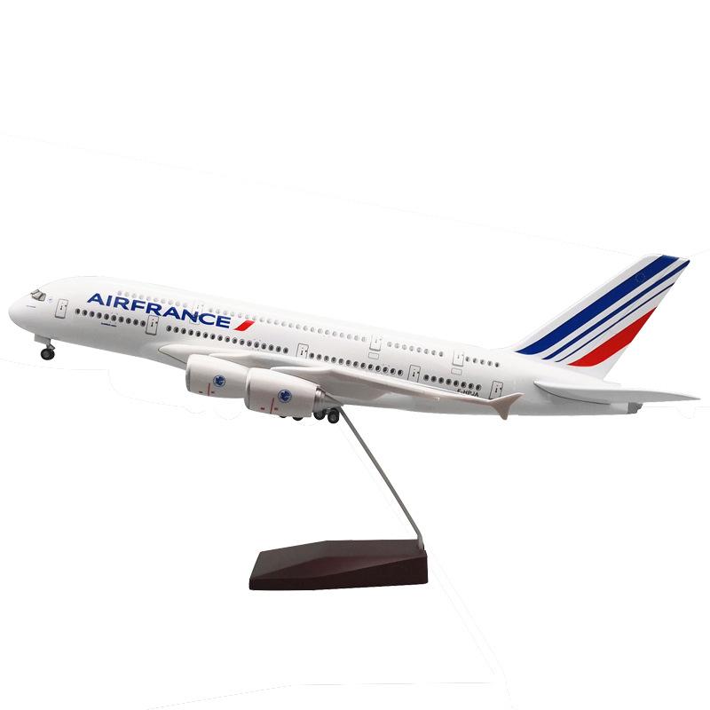 Airbus A380 French Airlines landing gear simulation with lights, civil aviation aircraft model, model airplane gift